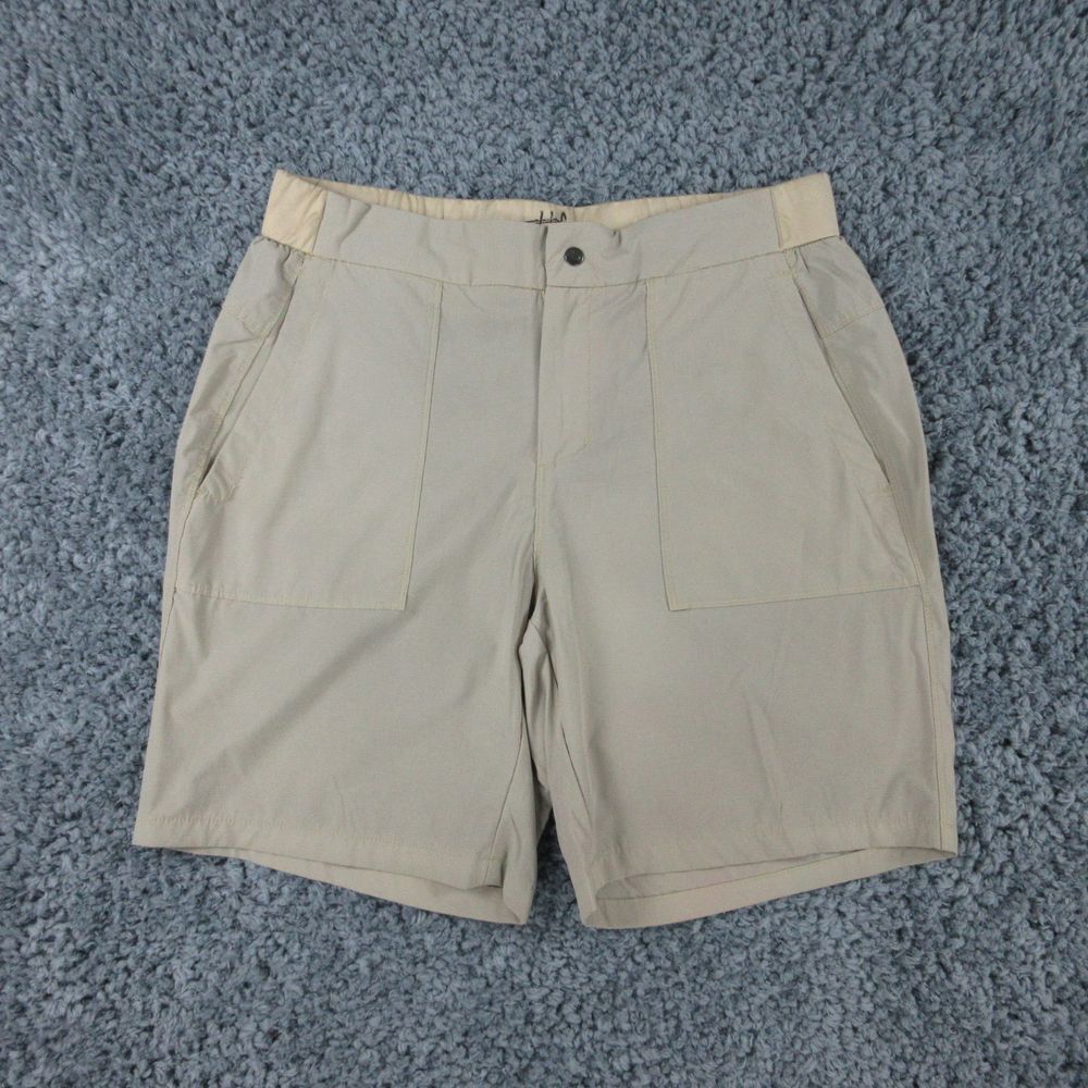 Reel Life Shorts Mens Extra Large Beige Tan Rip Stop Elastic Chino 36x9* '